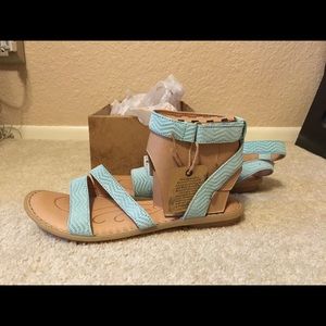 Born “August” Sandal- Aqua/turquoise leather straps